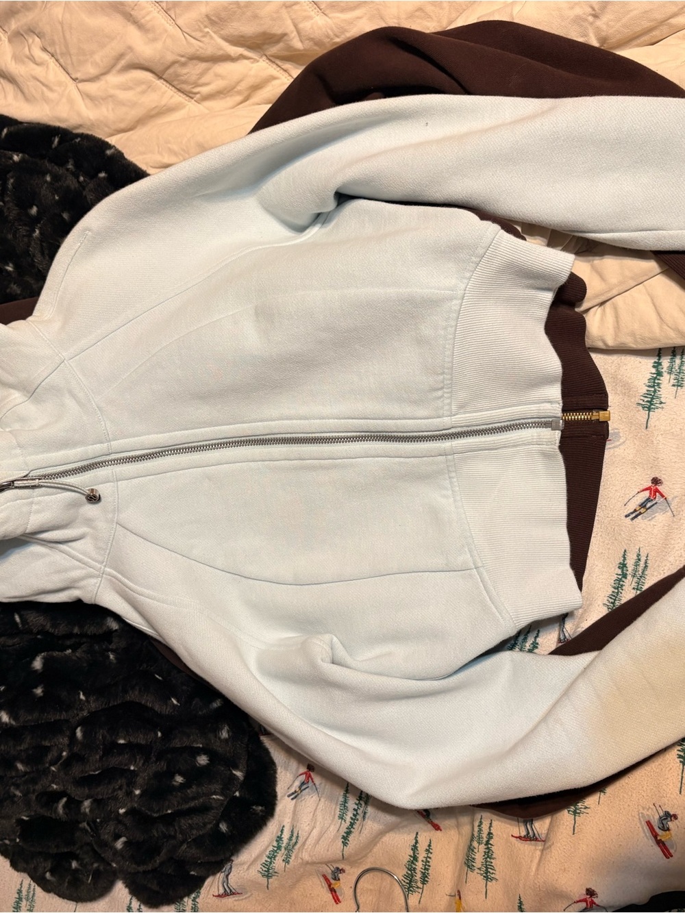 lululemon athletica Light Blue Cropped- Zip Hoodie